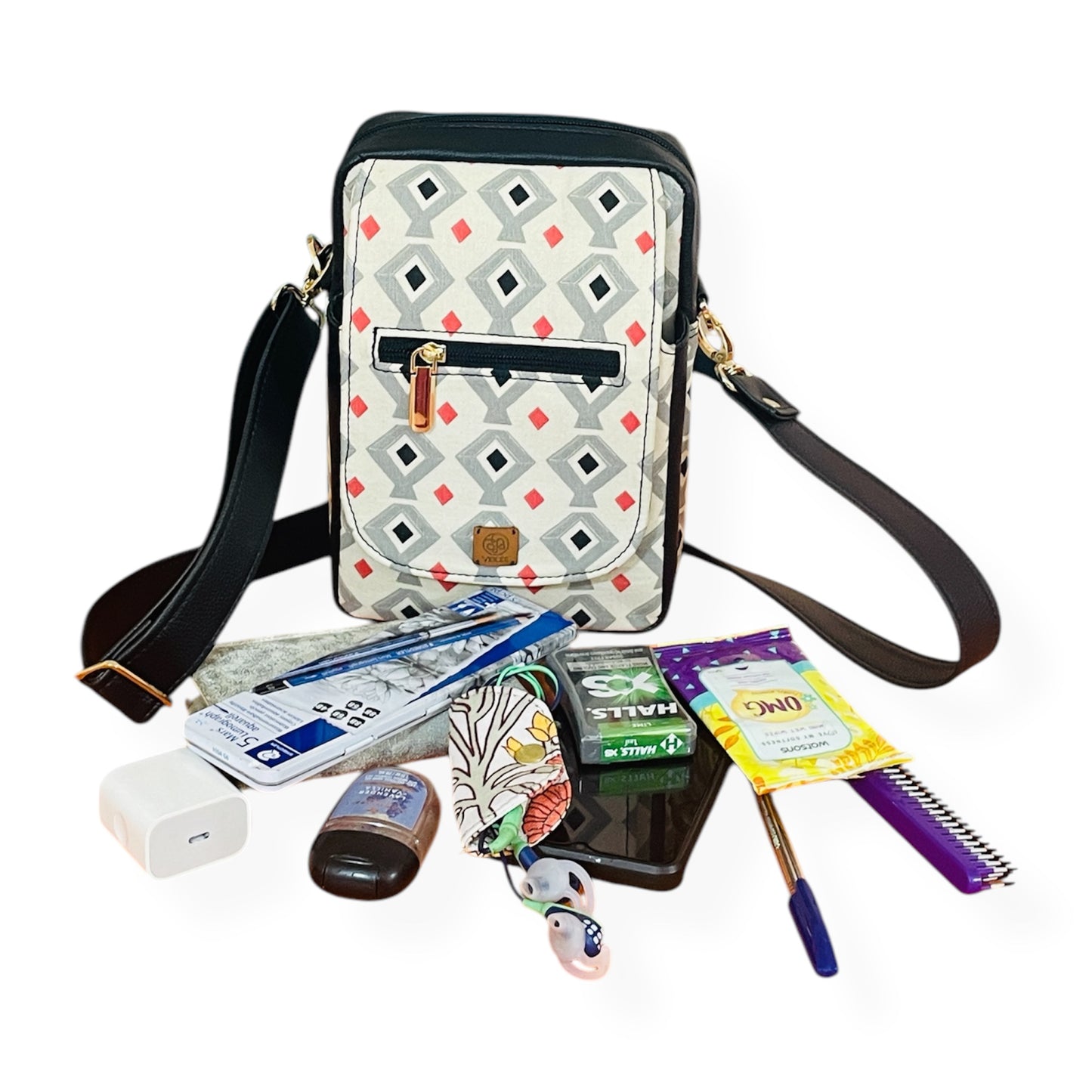 Rhombus Roll Messenger Bag
