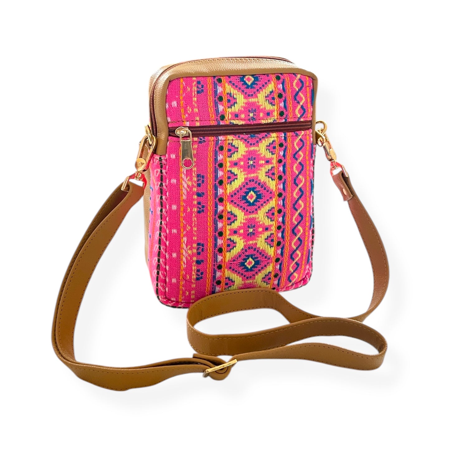 Pink Mosaic Messenger Bag