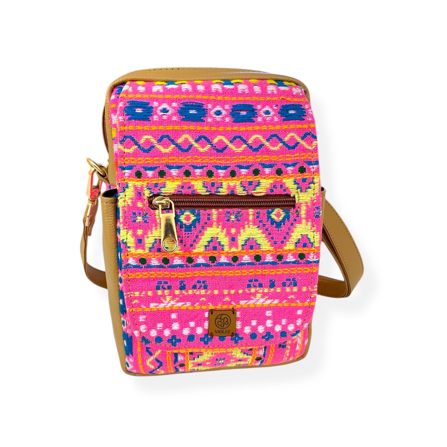 Pink Mosaic Messenger Bag